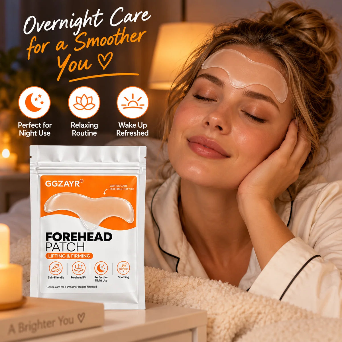 8PCS Facial Forehead Patches, Gentle Forehead Stickers for Night Use, Skin-Friendly Beauty Care Accessories