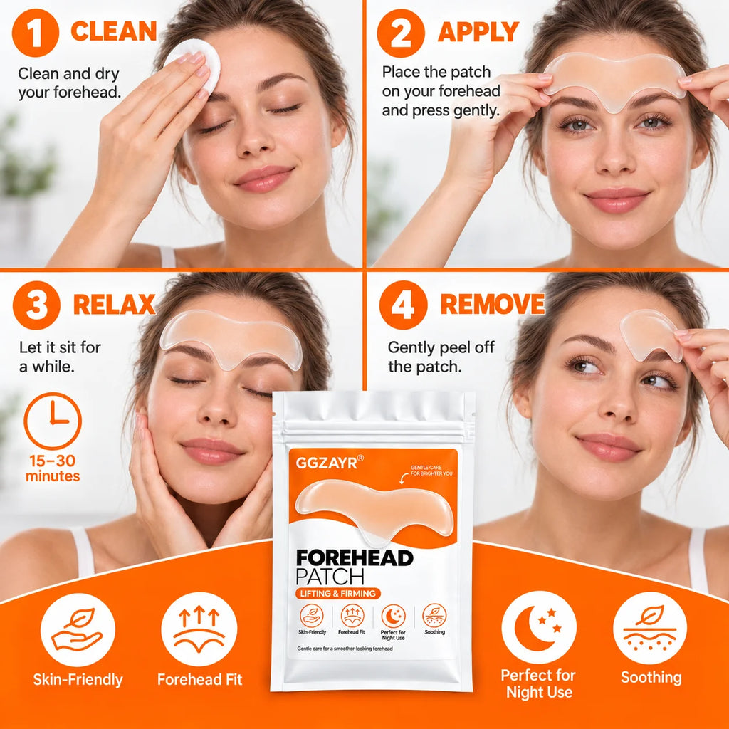 8PCS Facial Forehead Patches, Gentle Forehead Stickers for Night Use, Skin-Friendly Beauty Care Accessories