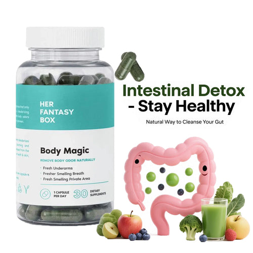 Her Fantasy Box | Body Magic | Chlorophyll Capsules - 30 Vegan Capsules for Detox, Digestion, Gut Health, Skin Support